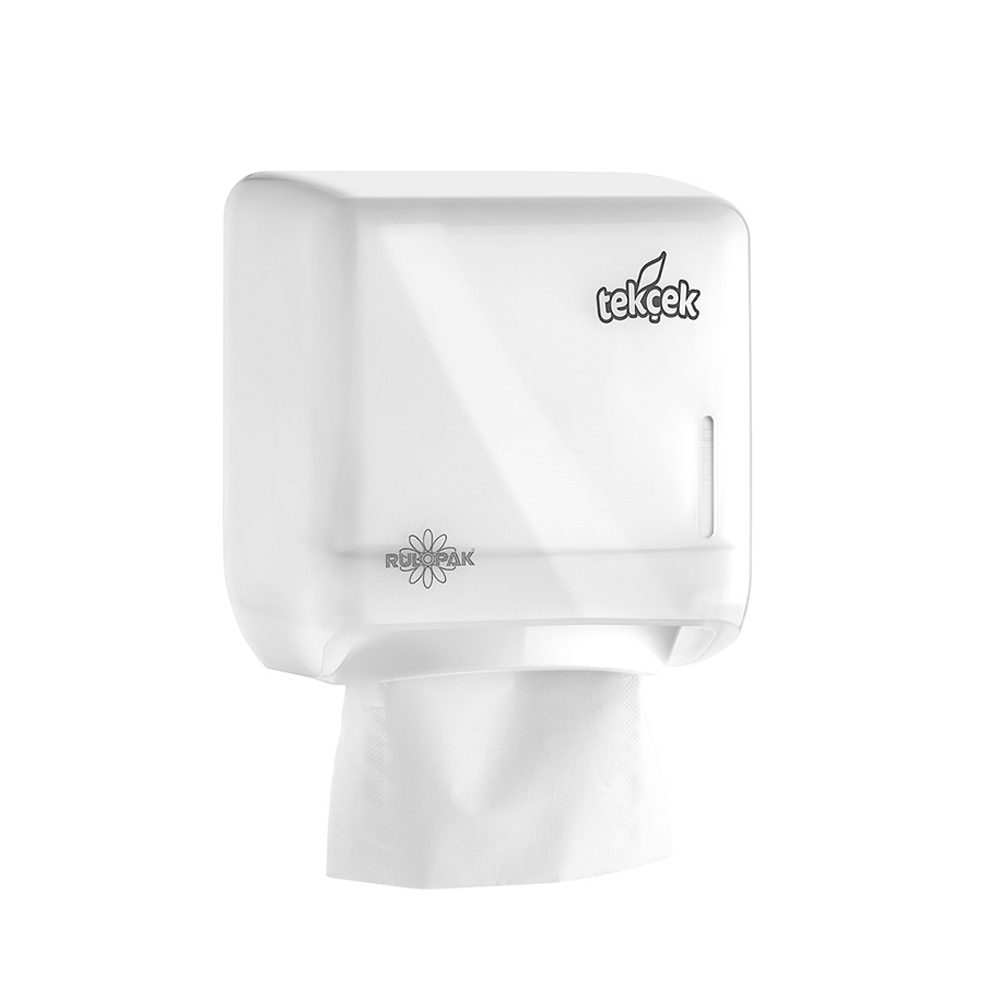 Tekçek Tuvalet Kağıdı Dispenseri Mini Transparan Beyaz