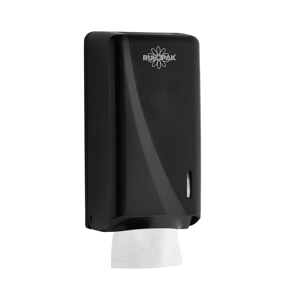 Tekçek Modern C/V Fold Toilet Paper Dispenser - Black